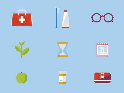 corporate benefits icons flat healthcare iconography icons