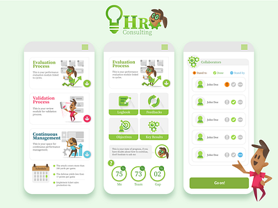 HR Consulting App app art branding design illustration illustrator logo ui ux vector