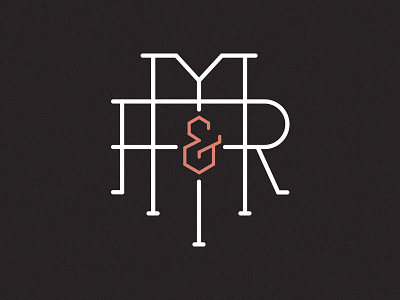 M&R lettering m monogram r