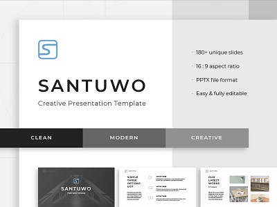 Santuwo Presentation Template agency business clean corporate creative design layout minimal modern powerpoint presentation santuwo template