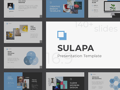 Sulapa Presentation agency blue business clean corporate creative design layout minimal modern powerpoint presentation sulapa template