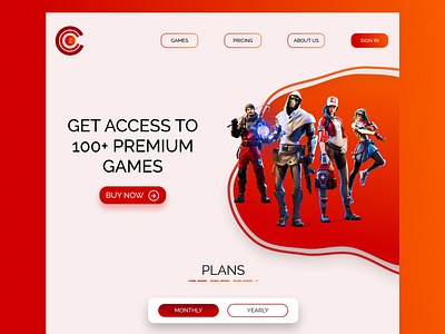 Gamezone - Game Rental Service Design gaming website landing page ui webdesign website concept website design