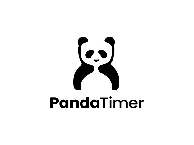 PandaTimer branding design flat identity logo logodesign panda time timer vector