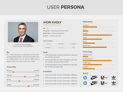 Creative, Clean & Minimal User Persona cover flat ideas minimal online photo psd user persona user persona examples