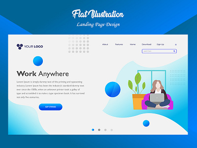 Flat Illutration ai character design cover creative eps flat design. ideas minimal online photo web design