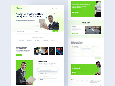 Greatjob - Job Finder Landing Page job finder landing page site job ui website design