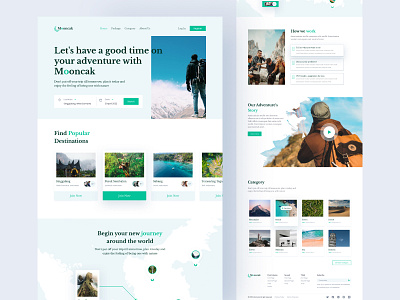 Mooncak - Travel Landing Page landing page travel ui web design web travel