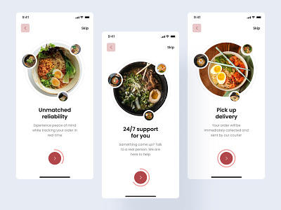 Restaurant Mobile App - Onboarding delivery delivery food food food app food market market app mobile app onboarding restaurant ui design walkthrough