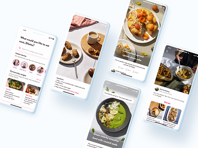 Kitchen Stories app colorful delivery app design figma food food app minimal minimalistic product design recipe ui ux
