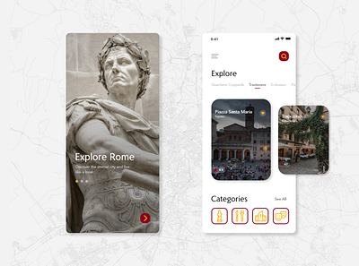 Rome travel app adobe adobe xd app design minimal product design rome travel ui ux web website