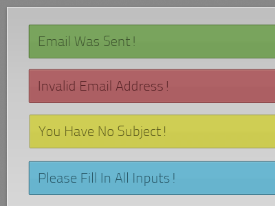 Alerts For An Awesome Form alerts blue box error form green info message red subtle success warning yellow