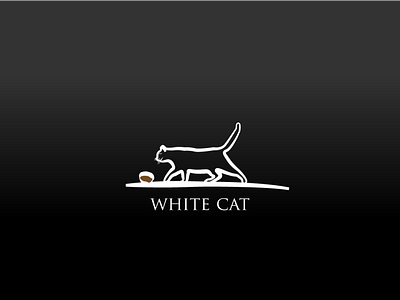 whitw cat logo design illustration logo logotype vector logo vectorart vectors