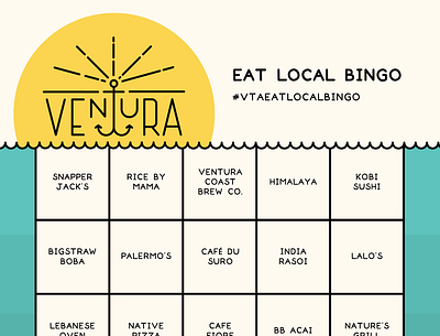 Ventura Eat Local Bingo design graphic design graphic design illustrator typography ventura