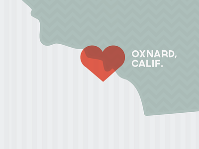 Oxnard, Calif. california chevron geography graphic design heart home oxnard red ventura county
