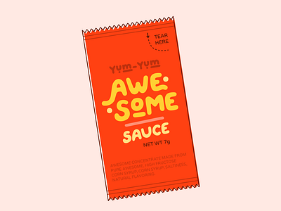 Awesome Sauce Packet design food fun graphic design graphic design illustrator sauce typography