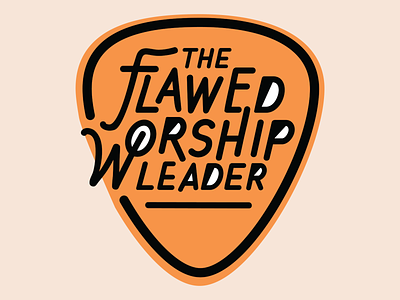 The Flawed Worship Leader branding design graphic design graphic-design guitar guitar pick illustrator logo penguin book typography vector