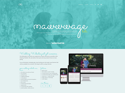Mawwwage Wedding Websites : Landing Page branding kickstarter logo sacramento web design website wedding wedding website