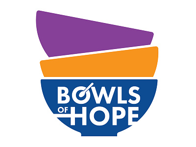 Bowls of Hope - Event Logo bowl branding charity event event logo futura graphic design hope logo spoon