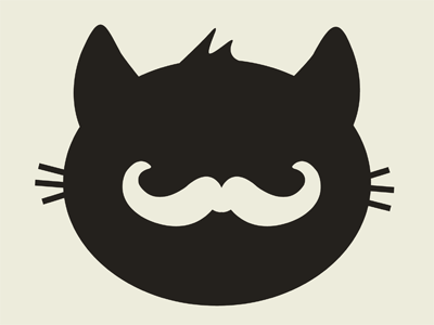 Hipster Kitty Mousepad beige black cat feline hand drawn hipster illustrator kitty logo moms mustache scientific sketch typewriter