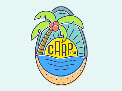 Carp/Carpinteria, CA beach bright colors carp carpinteria design graphic design graphic design illustrator monoline socal