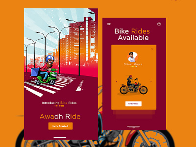Bike Ride App UI app branding design illustration illustrator logo ui ux vector web