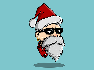 santa art cute design digital fun funny illustration merry christmas merrychristmas new new year procreate santa sunglasses vector