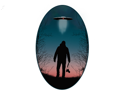 Strange adventure alien evening fearless forest guest illustration photograph procreate strange
