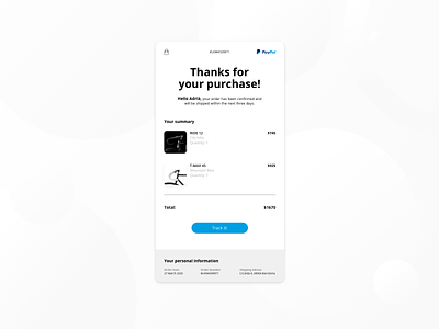 Daily UI #17 - Email Receipt app art direction dailyui dailyui017 dailyui17 dailyuichallenge design email email receipt ui ui ux ui design ux design