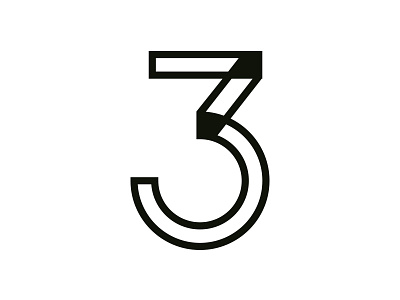 3 3 bw lettering numbers typography