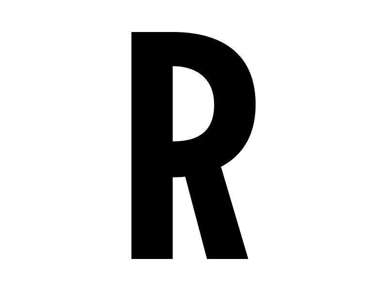 R lettering r typography