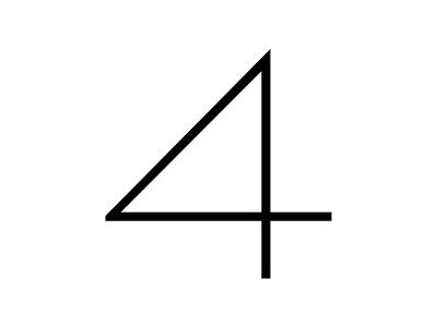 sharp 4 4 bw lettering numbers typography