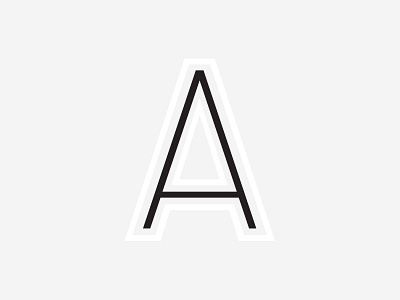 A a bw inline lettering outline typography