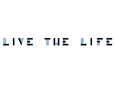 Live The Life blockface flagpole typography