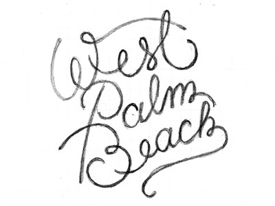 West Palm pencil script typography west palm beach
