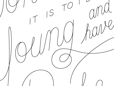 Young bezier script typography