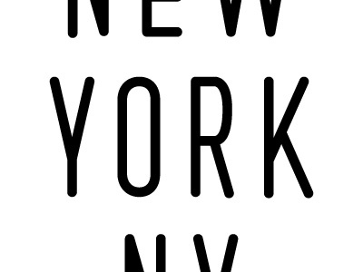 New York, NY black white rounded sans typography