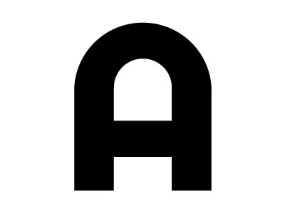 A Rounded a black white rounded typography