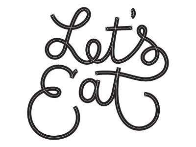 Let's Eat lettering script