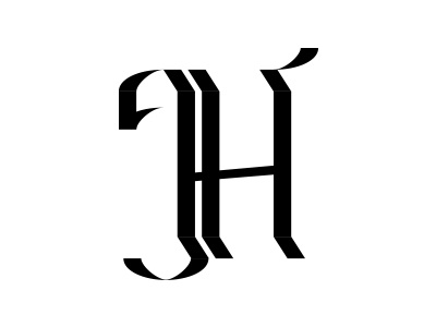 H blackletter gothic lettering typography