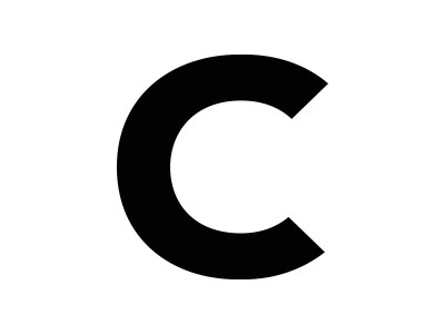 C black white c typography