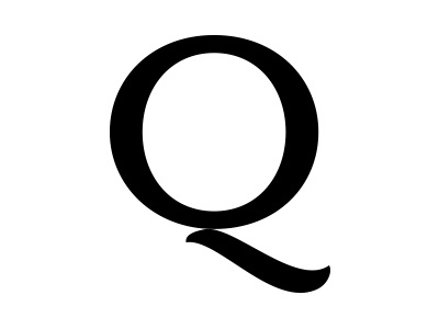Q black white q typography