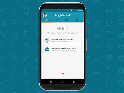 Angie's List Pro App - Home mobile design ui design ux design