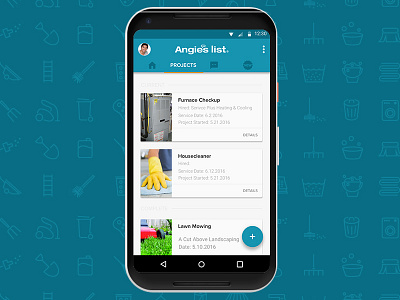 Angie's List Pro App - Projects mobile design ui design ux design