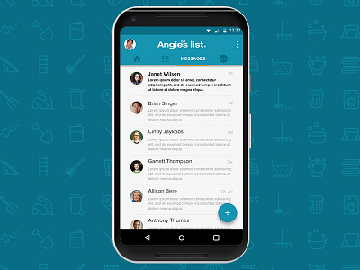 Angie's List Pro App - Messages mobile design ui design ux design