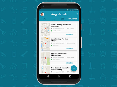 Angie's List Pro App - New Leads mobile design ui design ux design