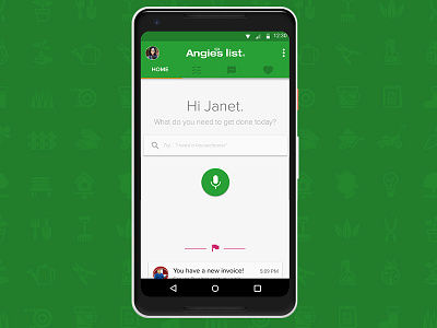 Angie's List Consumer App Redesign - Home mobile design ui design ux design