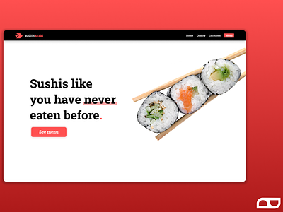 Sushis website design cool css design designer draoude edouard figma food html is javascript js less mockup more red responsive sushis web website