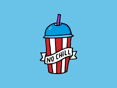 No Chill blue doodle frozen icee illustration red slurpee sticker straw