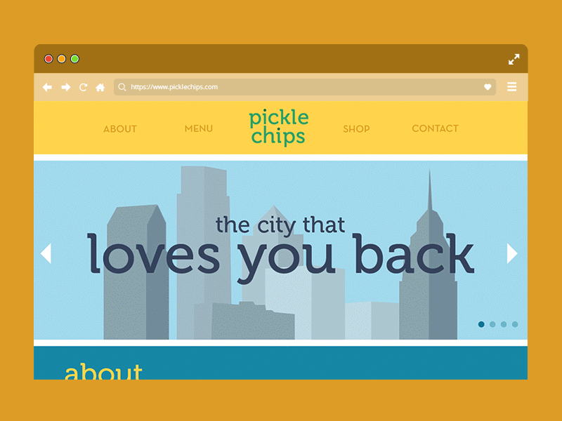 Pickle Chips: Website GIF animation continuous scrolling gif hoagies logos philadelphia pickle chips pickles san francisco scrolling website