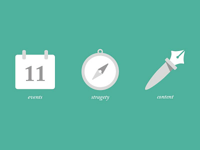 Marketing Icons calander caslon compass content events fountain pen icons marketing pen strategy teal